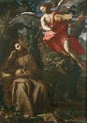 Francesco Cozza Saint Francis consoled by an Angel china oil painting artist